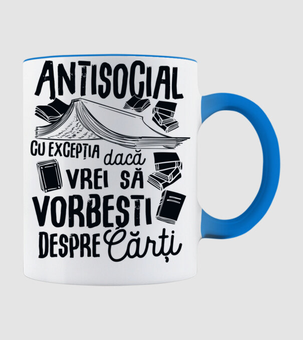 Antisocial, cu excepția dacă vrei să vorbești despre cărți-01 model albastru deschis pe tricou