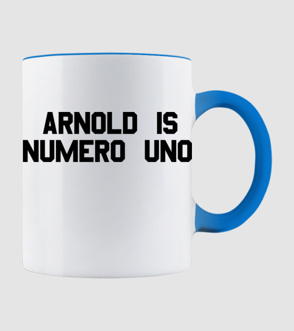 Arnold is Numero Uno model albastru deschis pe tricou