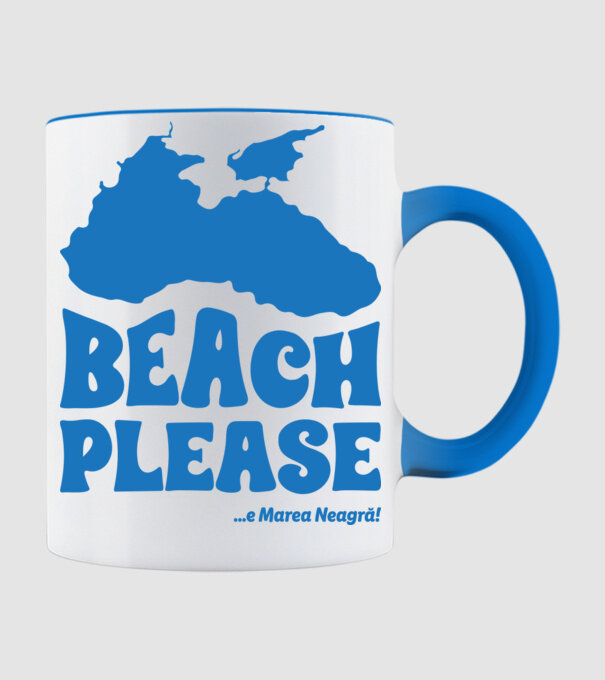 Beach please, e Marea Neagră! model albastru deschis pe tricou