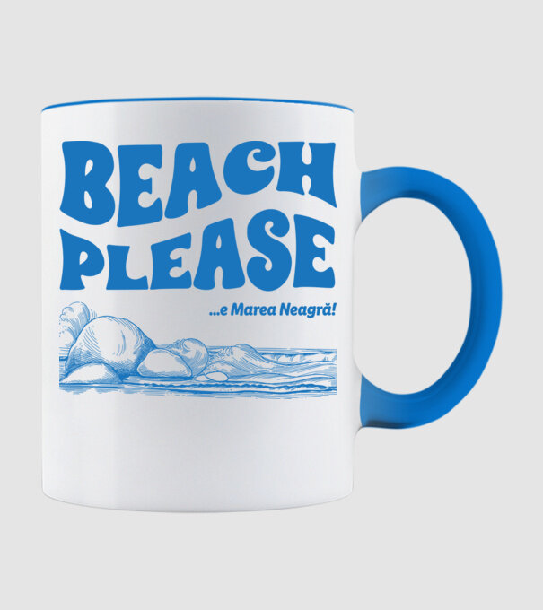 Beach please, e Marea Neagră! model albastru deschis pe tricou