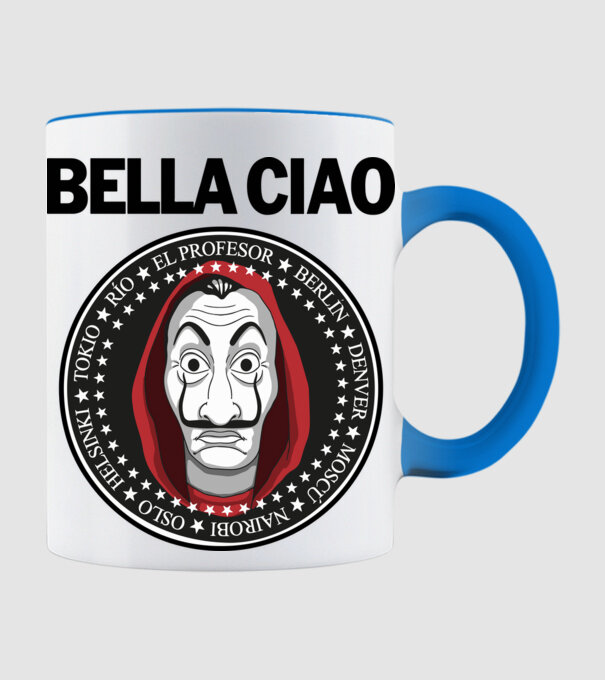 bella ciao stroke model albastru deschis pe tricou