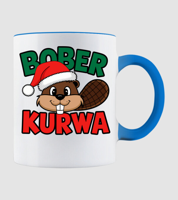 Bober kurwa xmas model albastru deschis pe tricou