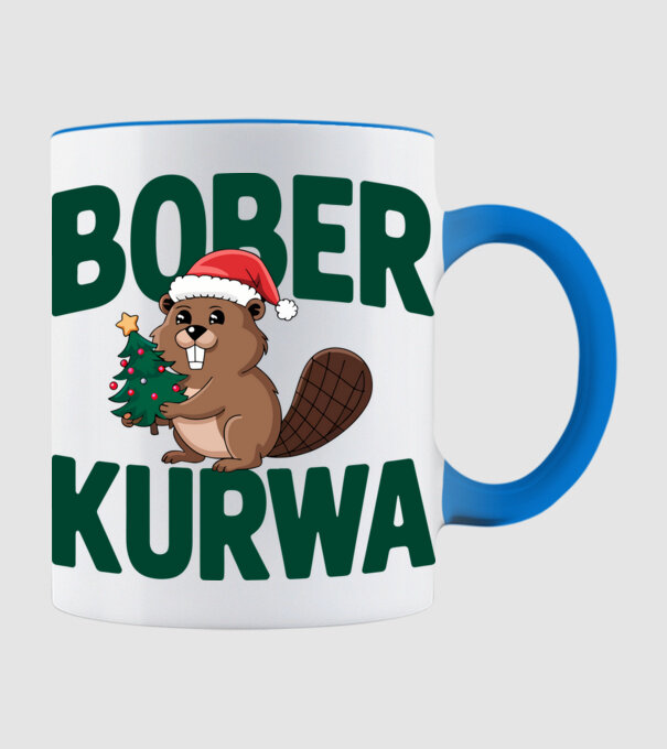Bober kurwa xmas model albastru deschis pe tricou
