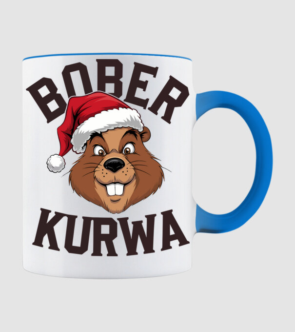 Bober kurwa xmas model albastru deschis pe tricou