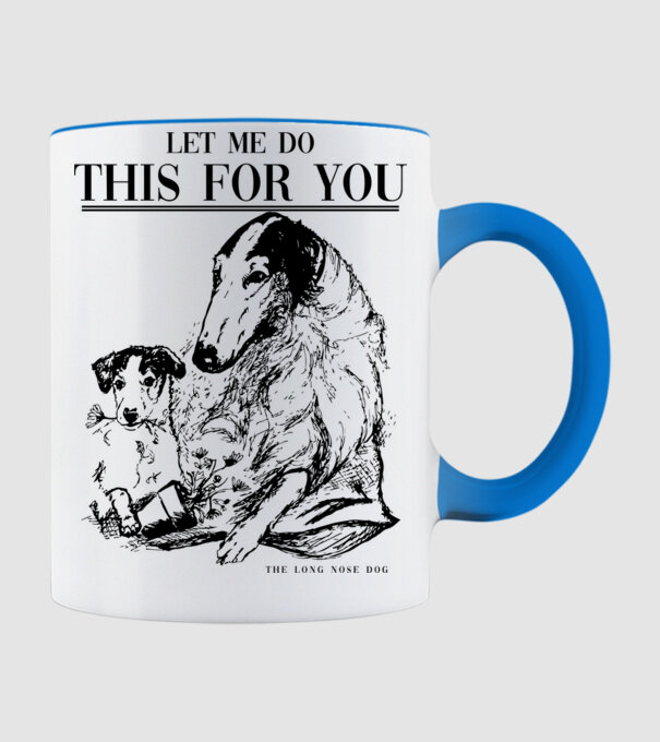 BORZOI Elagant model albastru deschis pe tricou