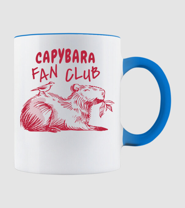 Capybara fan club model albastru deschis pe tricou