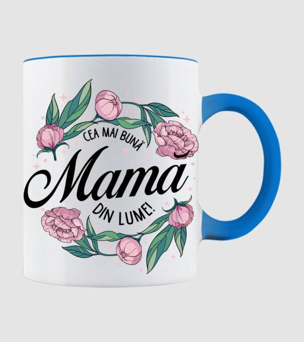 Cea mai bună mamă din lume model albastru deschis pe tricou