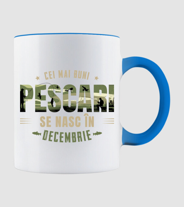 Cei mai buni pescari se nasc în decembrie model albastru deschis pe tricou