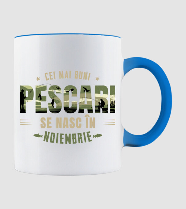 Cei mai buni pescari se nasc în noiembrie model albastru deschis pe tricou