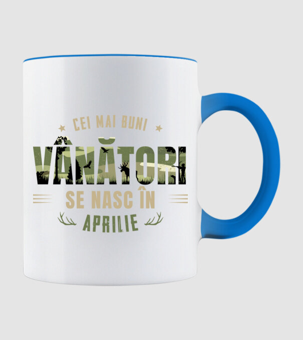 Cei mai buni vânători se nasc în aprilie model albastru deschis pe tricou