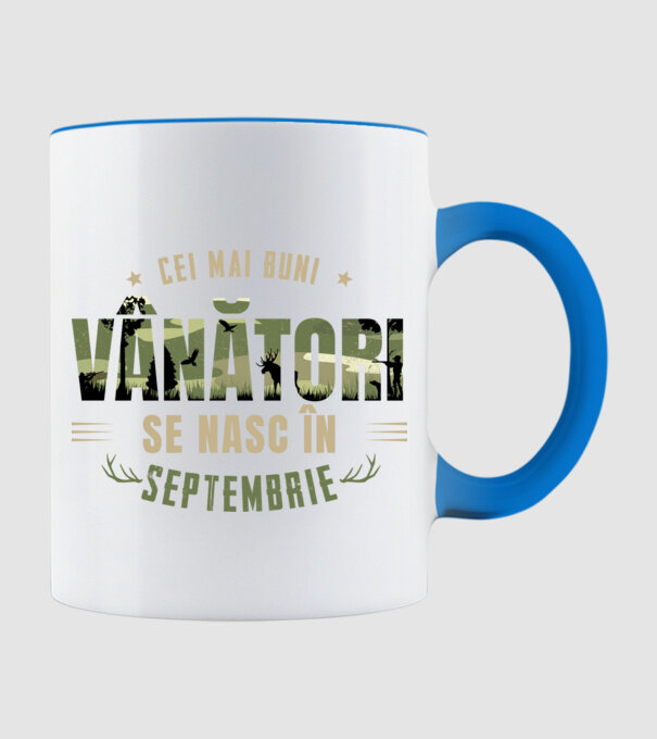 Cei mai buni vânători se nasc în septembrie model albastru deschis pe tricou