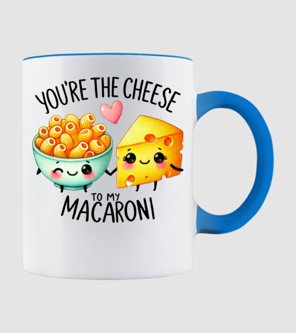 Cheese to my Macaroni model albastru deschis pe tricou