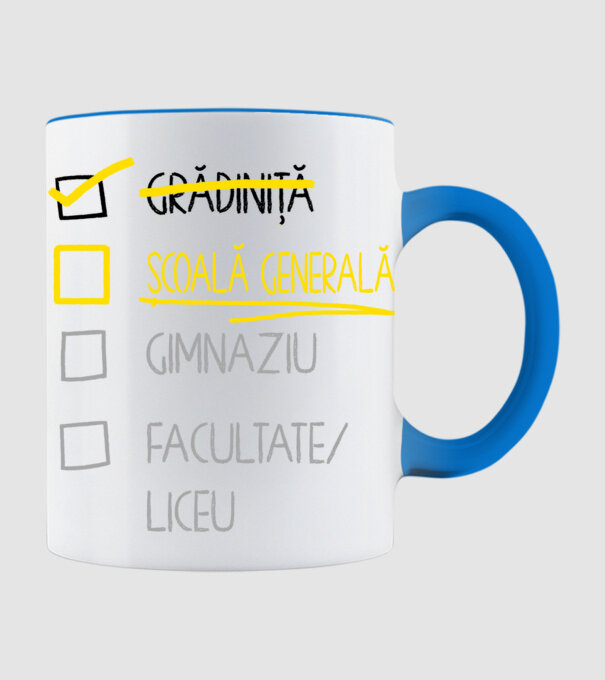 Cheklist educație - grădiniță alb model albastru deschis pe tricou