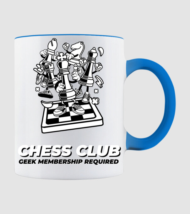 chess club model albastru deschis pe tricou