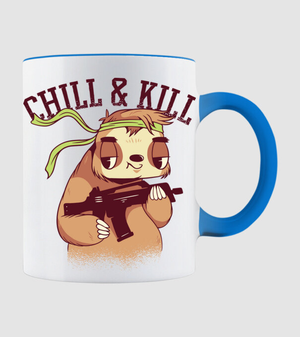 chill and kill model albastru deschis pe tricou