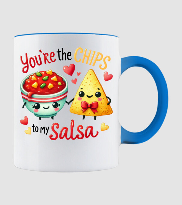 Chips to my Salsa model albastru deschis pe tricou