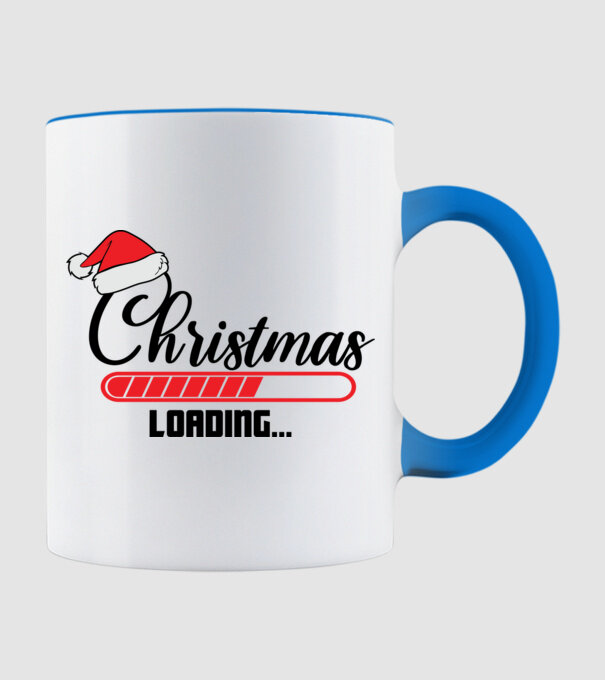 Christmas is loading model albastru deschis pe tricou