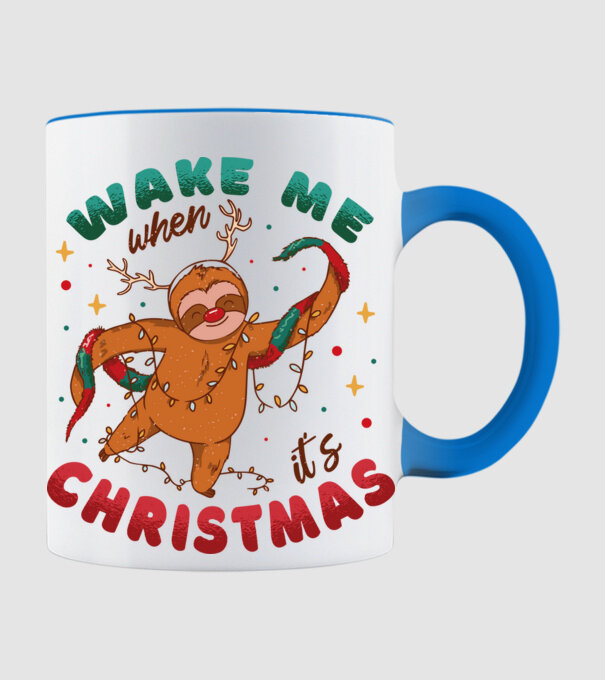 Christmas Sloth model albastru deschis pe tricou