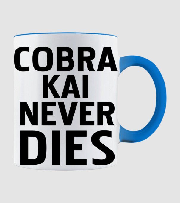 cobra kai never dies model albastru deschis pe tricou
