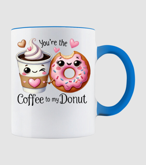 Coffee to my Donut model albastru deschis pe tricou
