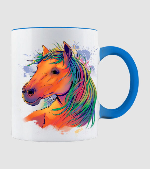 Colorful Horse model albastru deschis pe tricou