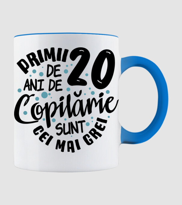 Copilărie 20 de ani model albastru deschis pe tricou