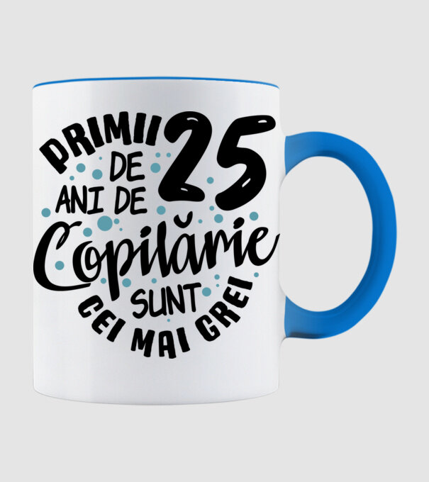 Copilărie 25 de ani model albastru deschis pe tricou