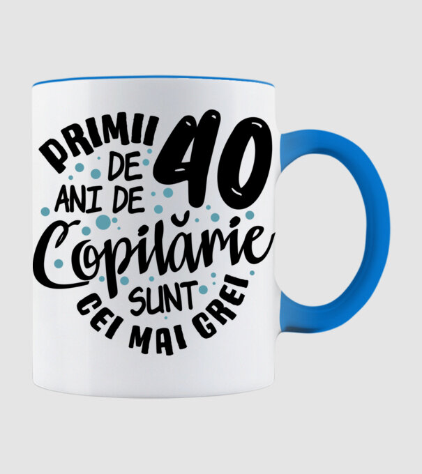 Copilărie 40 de ani model albastru deschis pe tricou