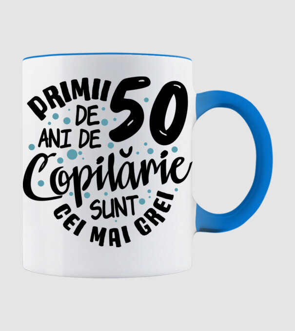 Copilărie 50 de ani model albastru deschis pe tricou