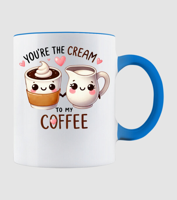 Cream to my Coffee model albastru deschis pe tricou