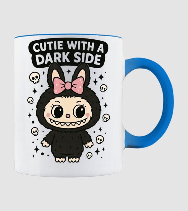 Cutie with a dark side model albastru deschis pe tricou