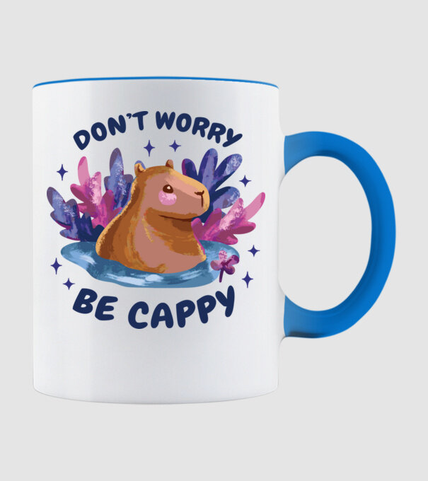 Don't worry be Cappy - capibară model albastru deschis pe tricou