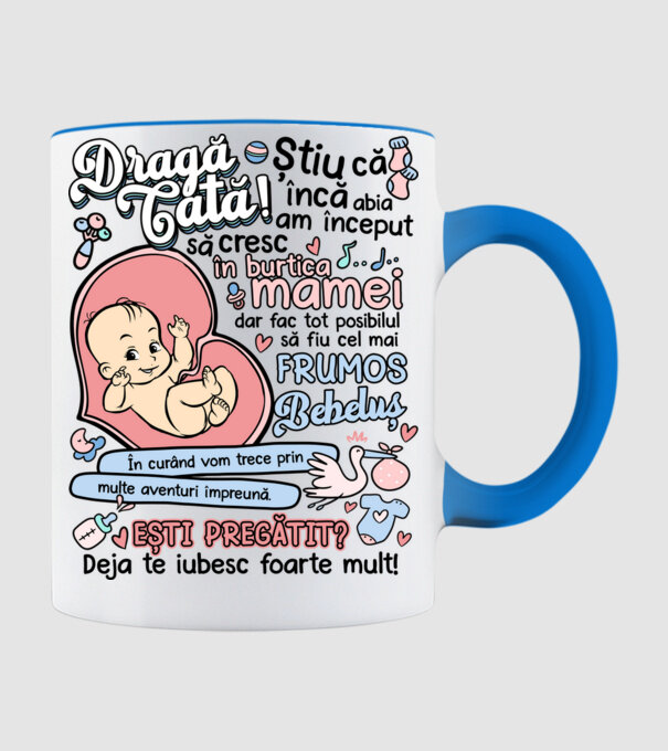 Dragă tată model albastru deschis pe tricou