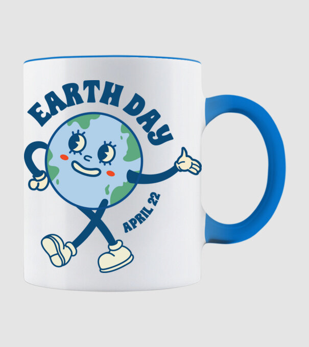 Earth Day model albastru deschis pe tricou