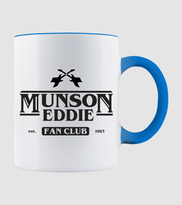 eddie munson fan club model albastru deschis pe tricou