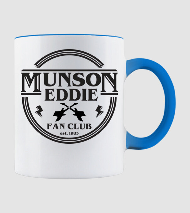 eddie munson fan club est 1983 model albastru deschis pe tricou