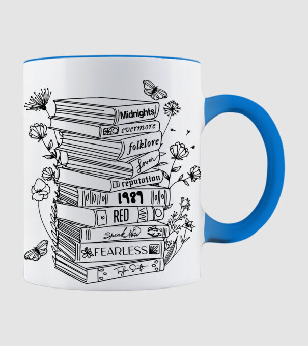 Eras tour books model albastru deschis pe tricou