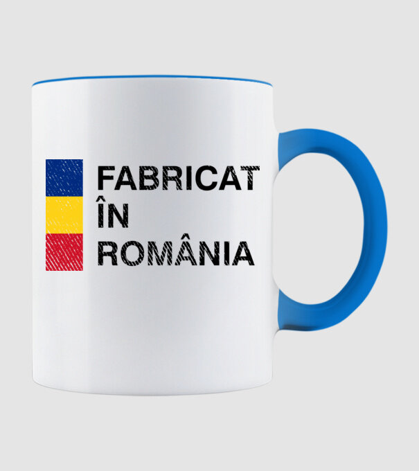 Fabricat în România model albastru deschis pe tricou