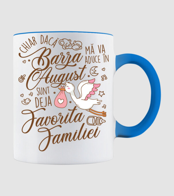 Favorita familiei AUGUST model albastru deschis pe tricou