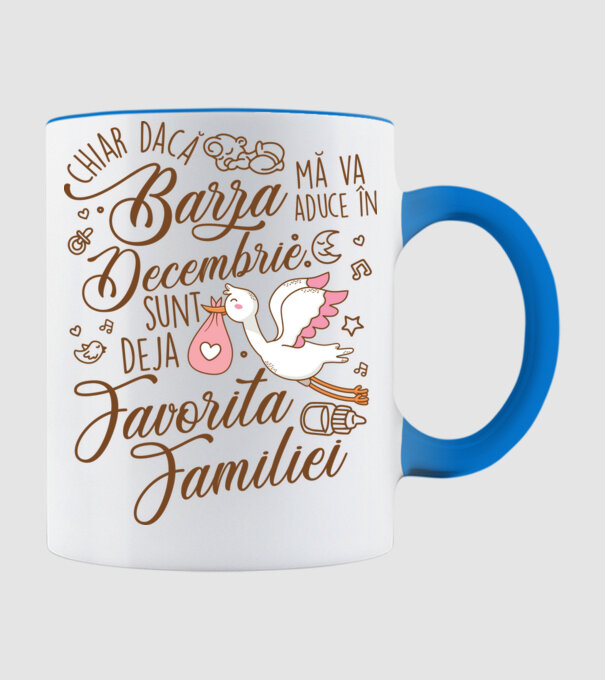 Favorita familiei DECEMBRIE model albastru deschis pe tricou