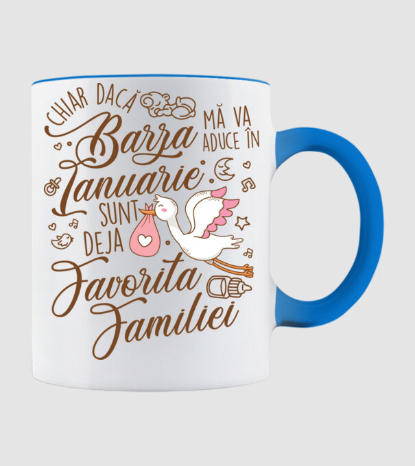 Favorita familiei IANUARIE model albastru deschis pe tricou