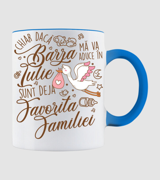 Favorita familiei IULIE model albastru deschis pe tricou