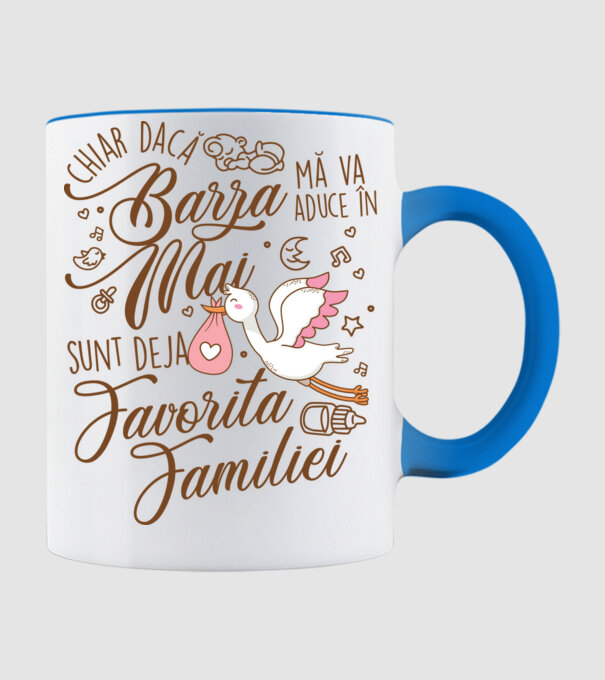 Favorita familiei MAI model albastru deschis pe tricou