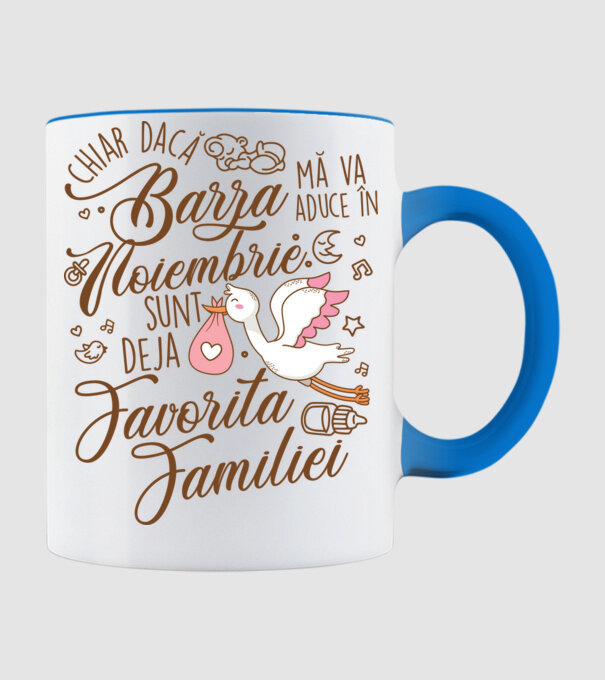 Favorita familiei NOIEMBRIE model albastru deschis pe tricou
