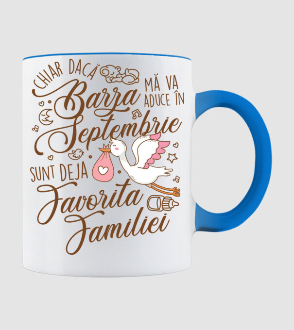 Favorita familiei SEPTEMBRIE model albastru deschis pe tricou