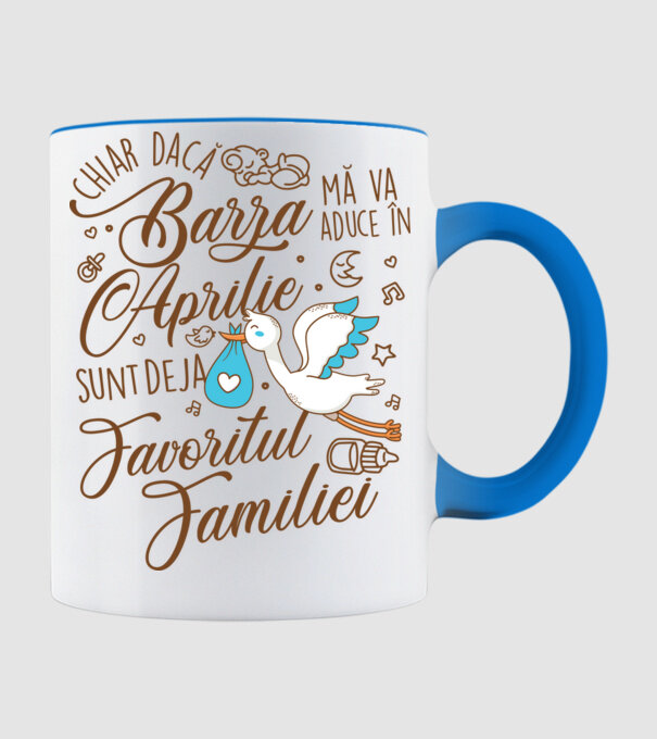 Favoritul familiei APRILIE model albastru deschis pe tricou