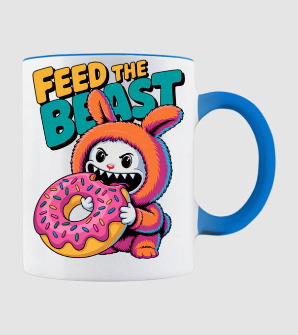 Feed the beast model albastru deschis pe tricou