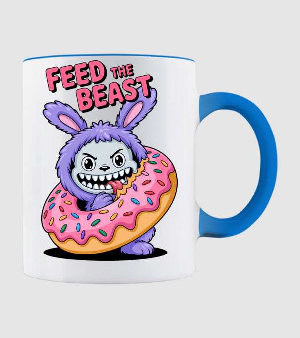 Feed the beast model albastru deschis pe tricou