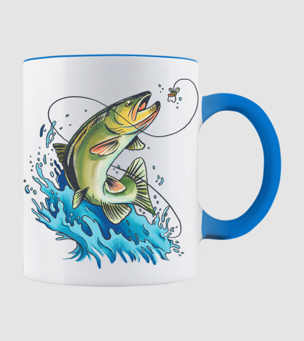 Fish model albastru deschis pe tricou