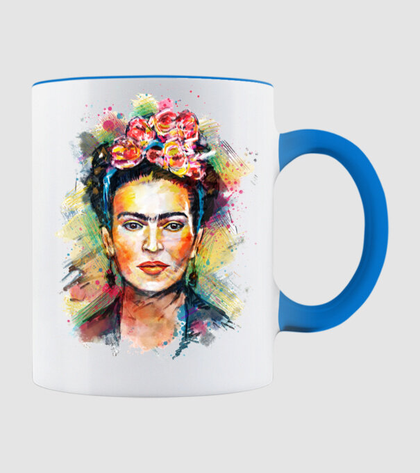 Frida Kahlo model albastru deschis pe tricou